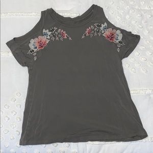 Army Green Embroidered Tee